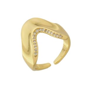 ANEL REGULÁVEL ORGÂNICO LUXO BANHADO A OURO