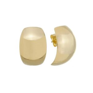 BRINCO ABAULADO OVAL LISO BANHADO A OURO