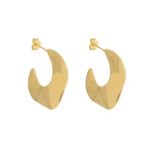 BRINCO DE ARGOLA ORGÂNICO LISO BANHADO A OURO