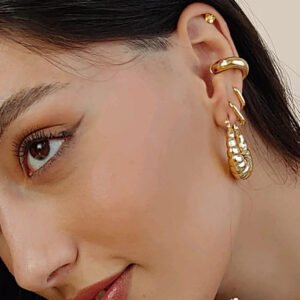 BRINCO DE ARGOLA CROISSANT BANHADO A OURO