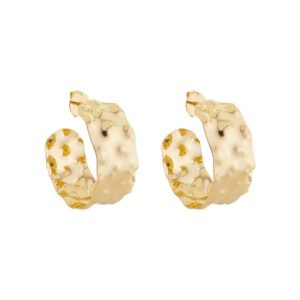 BRINCO DE ARGOLA MARTELADA BANHADO A OURO