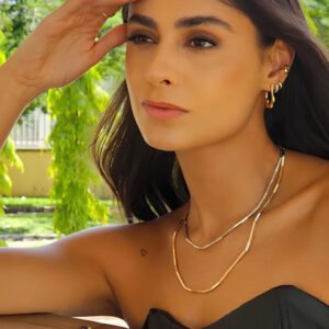 BRINCO DE ARGOLA ORGÂNICA LIXADA BANHADO A OURO