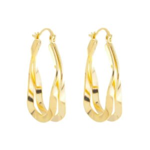 BRINCO ARGOLA DE ARO DUPLO ORGÂNICO BANHADO A OURO