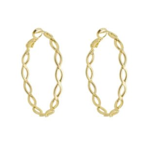 BRINCO DE ARGOLA TRANÇADA BANHADO A OURO