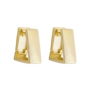 BRINCO ARGOLA TRIANGULAR LISA BANHADO A OURO