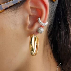 BRINCO DE ARGOLA GRANDE ABAULADA BANHADO A OURO