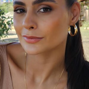 BRINCO DE ARGOLA GRANDE LISA BANHADO A OURO