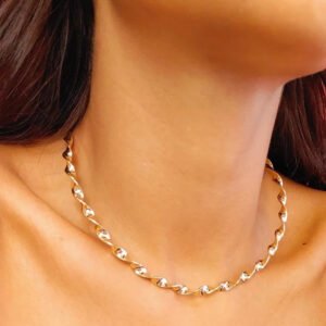 CHOCKER DE ARO TORCIDO NO OURO BANHADO A OURO