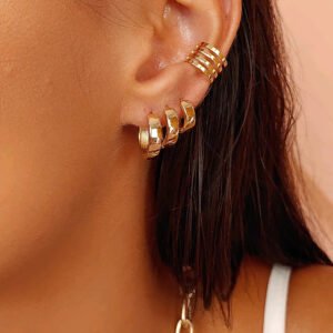 PIERCING FAKE COM AROS LISOS BANHADO A OURO