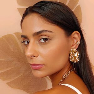 PIERCING FAKE COM AROS LISOS BANHADO A OURO