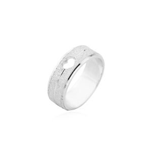 ALIANÇA CORAÇÃO FOSCA 7CMM PRATA 925