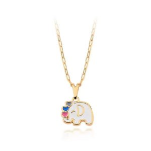 CONJUNTO ELEFANTE BANHADO A OURO 18K