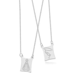 ESCAPULÁRIO  MARIA E APARECIDA PRATA 925